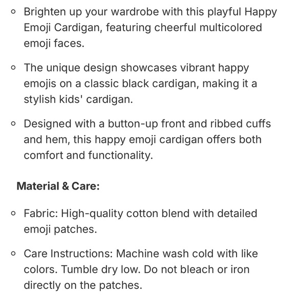 Lola & the Boys Happy emoji Cardigan 8 - Picture 7 of 7